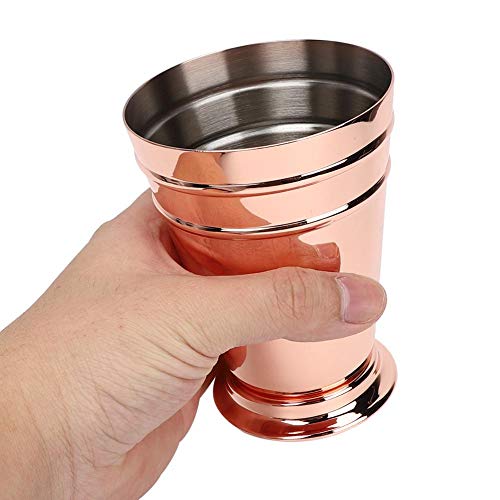 Jadeshay Mojito Cup Copa de Acero Inoxidable para Mojito Mint Julep Bebidas mezcladas Bebidas Home Bar Beber 400ML(Rosa)