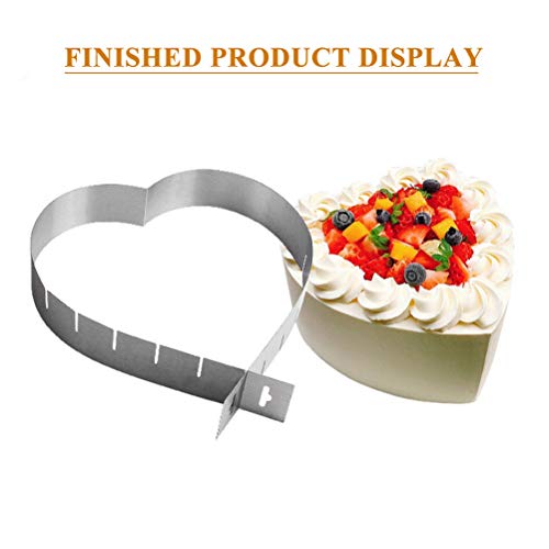 JAOMON Molde Para Pasteles en Forma de Corazón Para Máquina de Horno Circular, Marco de Horno en Forma de Corazón, Cortador de Galletas en Forma de Corazón de Acero Inoxidable 430 (27 x 25 cm)