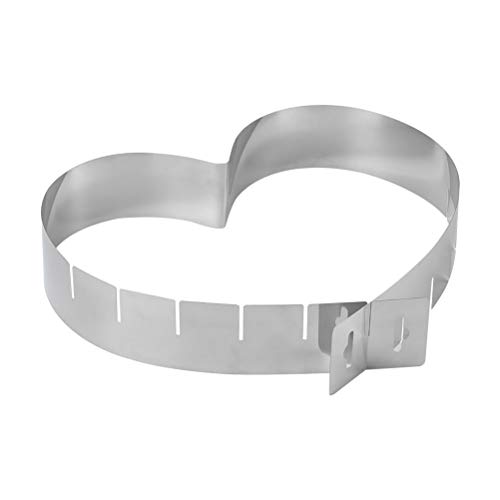 JAOMON Molde Para Pasteles en Forma de Corazón Para Máquina de Horno Circular, Marco de Horno en Forma de Corazón, Cortador de Galletas en Forma de Corazón de Acero Inoxidable 430 (27 x 25 cm)