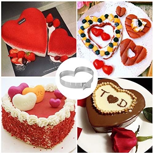 JAOMON Molde Para Pasteles en Forma de Corazón Para Máquina de Horno Circular, Marco de Horno en Forma de Corazón, Cortador de Galletas en Forma de Corazón de Acero Inoxidable 430 (27 x 25 cm)
