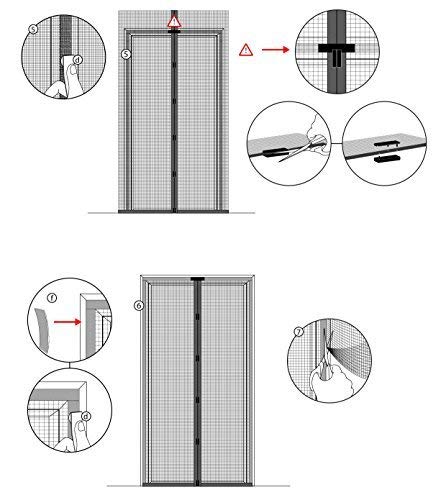 JAROLIFT Mosquitera Cortina magnética para puertas 160 x 230cm, blanco, individual cortable (Ancho y altura)