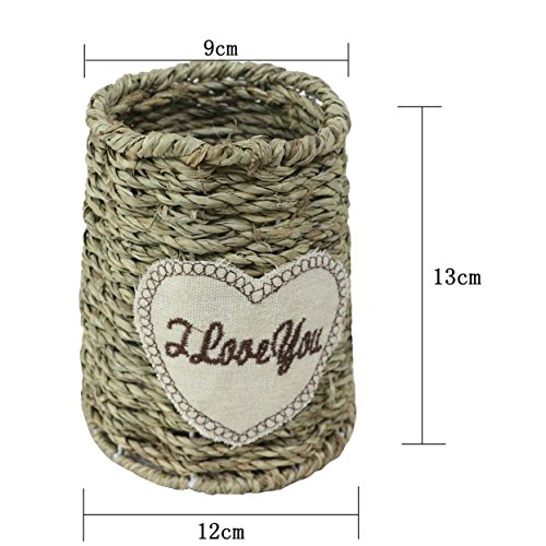 JAROWN - Maceta vintage de flores de lavanda artificiales con cuerda trenzada para decoración del hogar