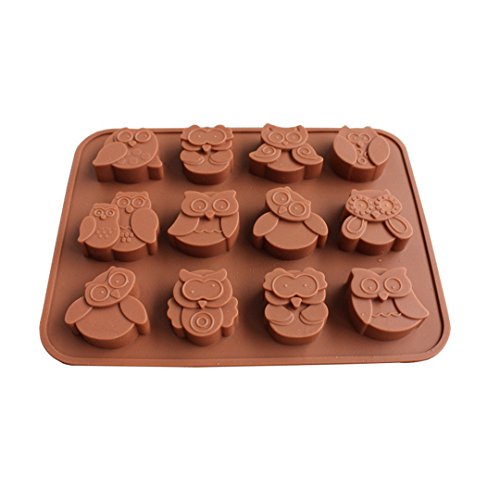 JasCherry Moldes para Dulces y Chocolate de Silicona, Moldes de Pastel de Silicona de Búho Nocturno de Halloween para Muffins, Cubitos de Hielo, Jabón, Pastel, Tarta, Pudín, Dulces