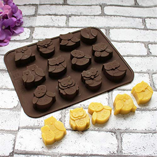 JasCherry Moldes para Dulces y Chocolate de Silicona, Moldes de Pastel de Silicona de Búho Nocturno de Halloween para Muffins, Cubitos de Hielo, Jabón, Pastel, Tarta, Pudín, Dulces