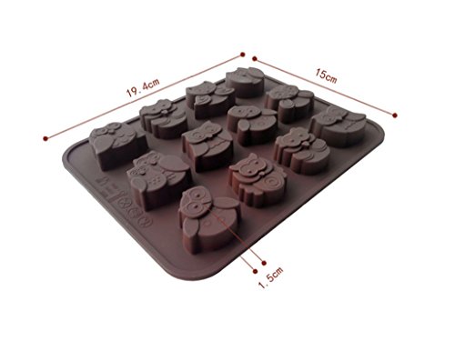 JasCherry Moldes para Dulces y Chocolate de Silicona, Moldes de Pastel de Silicona de Búho Nocturno de Halloween para Muffins, Cubitos de Hielo, Jabón, Pastel, Tarta, Pudín, Dulces