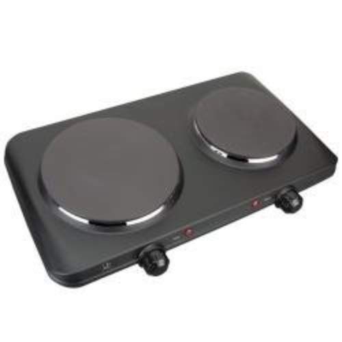 Jata CE220 Cocina Eléctrica 2 Fuegos Dos Placas de 15,7 y 18,7 cm 2 Termostatos Regulables de Temperatura 2250 W