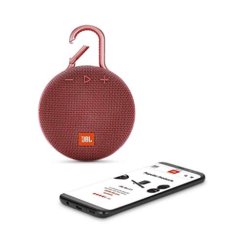 JBL Clip 3 Altavoz inalámbrico portátil con Bluetooth - Parlante resistente al agua (IPX7) - 10h de música continua - Rojo