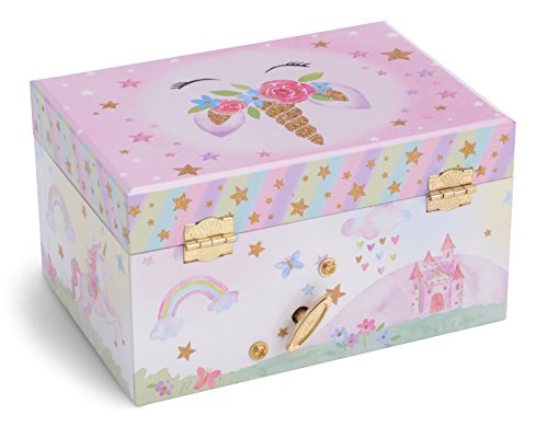 Jewelkeeper - Caja Musical para Joyas para Niñas, con Unicornio Arco Iris y Estrellas de Lentejuelas - Melodía The Unicorn