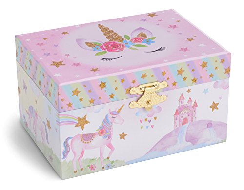 Jewelkeeper - Caja Musical para Joyas para Niñas, con Unicornio Arco Iris y Estrellas de Lentejuelas - Melodía The Unicorn