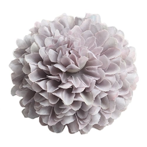 Jili en línea 10 piezas Seda Artificial, diseño de crisantemo flores adornos para decoración de boda, color gris