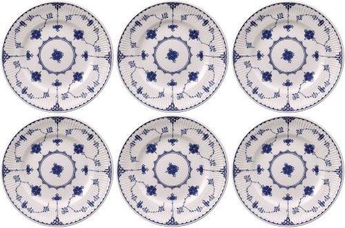 Johnson Bros azul Dinamarca, juego de 6 platos de 25 cm (segunda calidad) *