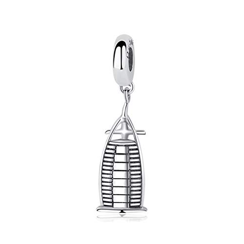 Joyas de Regalo de Cuentas de Encanto, Original 100% 925 Sterling Silver Bead Charm Fit Bracelets Love Travel Palm Tree Eiffel Tower Charms Women DIY Jewelry Venice Gondola