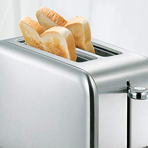 JTJxop Tostadora De Acero Inoxidable De 2 Rebanadas, Función De Descongelación/Bagel/Cancelar, Bandeja para Migas Extraíble Pan, Muffins Ingleses, Bagels
