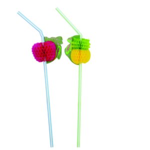 Juego de 12 pajitas con fruta alveolada