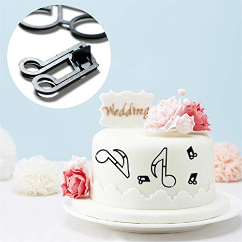 Juego de cortadores de galletas, guitarra baja Notas musicales Fondant Cortadores de galletas para bricolaje Pastel para hornear Fondant Sugarcraft Pastelería Utensilios para hornear Decoración （10pcs