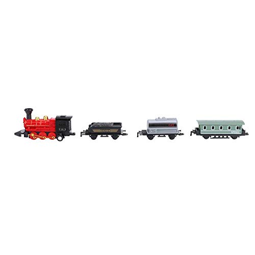 Juguete de Coche aleación para niños, Tren de Vapor Retro de aleación clásica y plástico Tren simulado Modelo de retracción de Juguete Infantil para niños (Red)