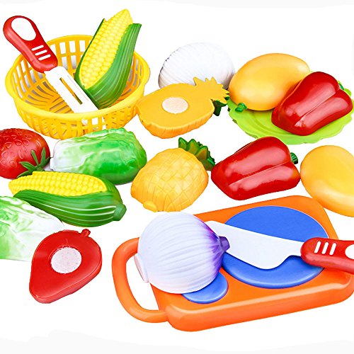 juguetes para niños Switchali Cortar Frutas Verduras Juego - juguetes educativos para Regalos niño Infantil de 2 3 4 5 Años (A)