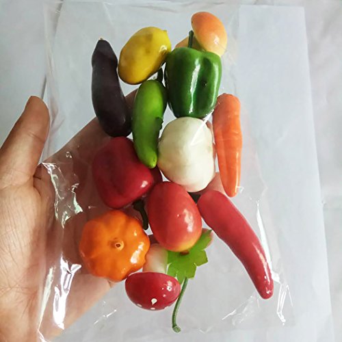 Justdolife 12PCS Hortalizas Artificiales Realista Surtido de Decoración de Casa Verduras Conjunto de Alimentos Decorativos