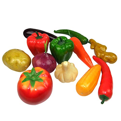 Justdolife 12PCS Hortalizas Artificiales Realista Surtido de Decoración de Casa Verduras Conjunto de Alimentos Decorativos