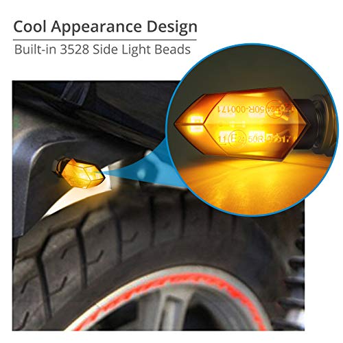 Justech Intermitentes Moto Homologados 4pcs Led Luces de Señal de Giro Indicador de Motocicleta Impermeable Universal 3528 LED Indicador Para Motocicleta Moto Harley