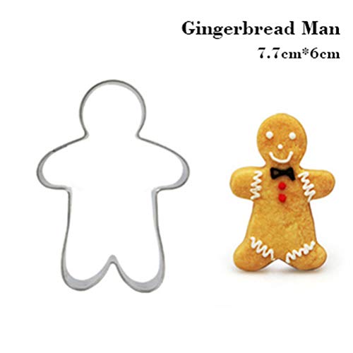 Kappha Christmas Cookie Cutte 6 Piezas Juego de cortadores de Galletas Juego de cortadores de Galletas de Metal de Acero Inoxidable Hornear Galletas Fondant Cookies Decoraciones de Pasteles