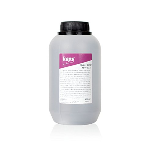 Kaps Tinte para Cuero Natural y Sintético y Textiles, Super Color, 82 Colores Estándar y Metálicos, Bote Grande 500 ml - 16.9 fl. oz. (140 - hielo)