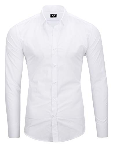 Kayhan Hombre Camisa, langarmhemd 2145 New White (S)