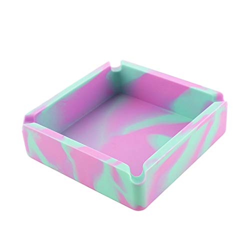 Kepfire Cuadrado Portátil Silica Gel Rosa Rojo Verde Camuflaje Cenicero Alto Temperatura Resistente Calor Hogar Bar Hotel Oficina Accesorios Cenicero