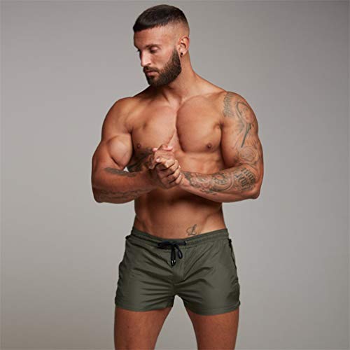 Kfnire Bañadores de natación, Pantalones Cortos de los Hombres de Secado rápido Playa Surf Corriendo Pantalones Cortos de natación Boxeadores Ligero Shorts (EU XL=Tag XXL, Verde)