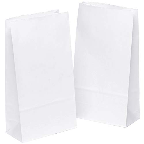 kgpack 100x Bolsas de Papel Kraft DIY 14 x 26 x 8 cm | Bolsas de Papel Kraft para niños | Calendario de adviento | Bolsa de Regalo de Fondo Plano | Bolsa de Papel de Alimentos