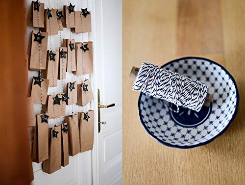 kgpack 50x Bolsas de papel kraft DIY Con pegatinas THANK YOU 14 x 26 x 8 cm | Bolsas de papel Kraft para niños | calendario de adviento | Bolsa de regalo de fondo plano | Bolsa de papel de alimentos