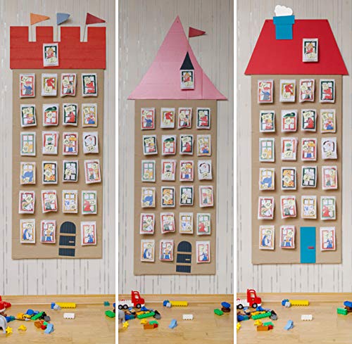 kgpack 50x Bolsas de papel kraft DIY Con pegatinas THANK YOU 14 x 26 x 8 cm | Bolsas de papel Kraft para niños | calendario de adviento | Bolsa de regalo de fondo plano | Bolsa de papel de alimentos