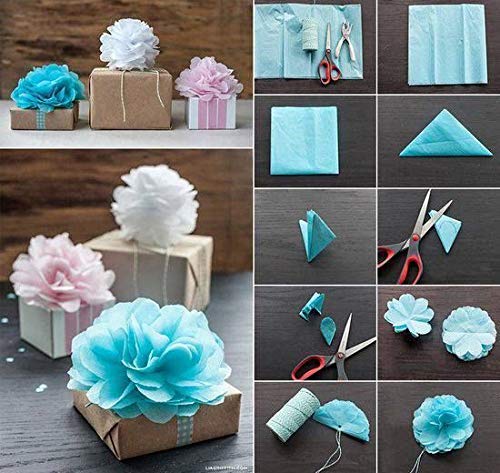 kgpack papel de seda 20 hojas - artesanías que diseñan papel de decoración para pompones flores de papel bocetos y papel de corte papel de envoltura de papel fino 50 x 70 cm 17 g/qm, 20 hojas