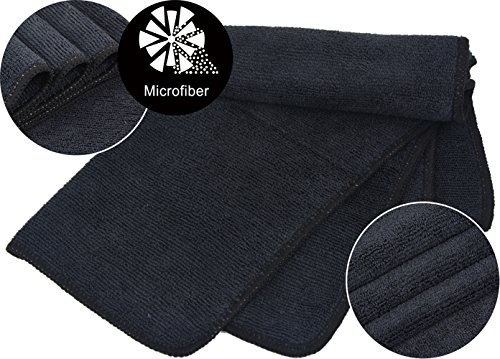 KinHwa Trapos de Cocina microfibra Súper Absorbente Paños de cocina sin pelusa 30cm x 30cm (negro x20)