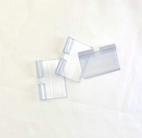 Kit 50 Portaprecios para ganchos en T. Etiqueta de 39x65mm. Transparente. Soportes de Etiqueta de Precio