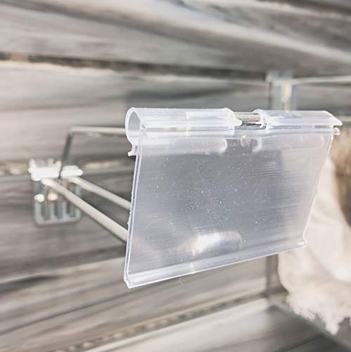 Kit 50 Portaprecios para ganchos en T. Etiqueta de 39x65mm. Transparente. Soportes de Etiqueta de Precio
