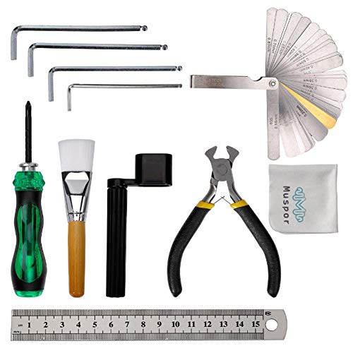 Kit completo de herramientas de mantenimiento para reparación de guitarra, herramientas de reparación para ukelele, bajo, mandolina, banjo, guitarra