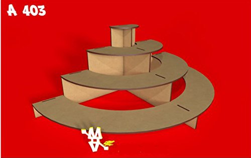 Kit para hacer tribuna semicircular porta cupcakes de madera DM para candy bar mesa dulce. Medidas: 50cm x 25xm x 18cm de alto
