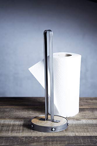 Kitchen Craft Portarrollos Cocina Industrial 31x12cm, Metal, Gris, Beige, 12 x 12 x 31 cm