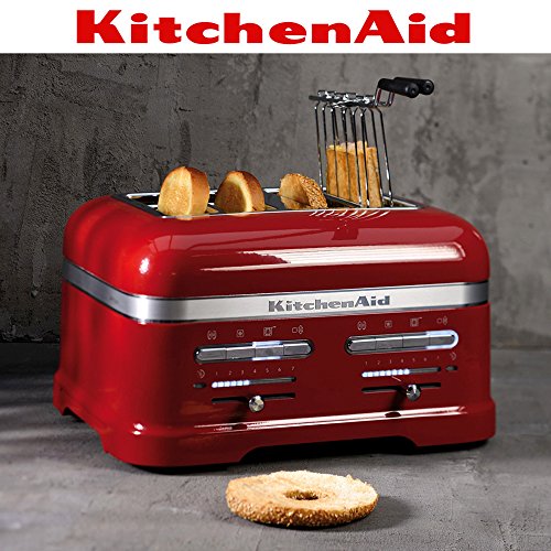 KitchenAid 5KMT4205ECA - Tostador (4 rebanada(s), Rojo, Aluminio, 2500 W, 220-240 V, 50-60 Hz)