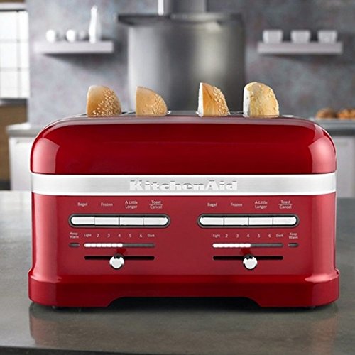 KitchenAid 5KMT4205ECA - Tostador (4 rebanada(s), Rojo, Aluminio, 2500 W, 220-240 V, 50-60 Hz)