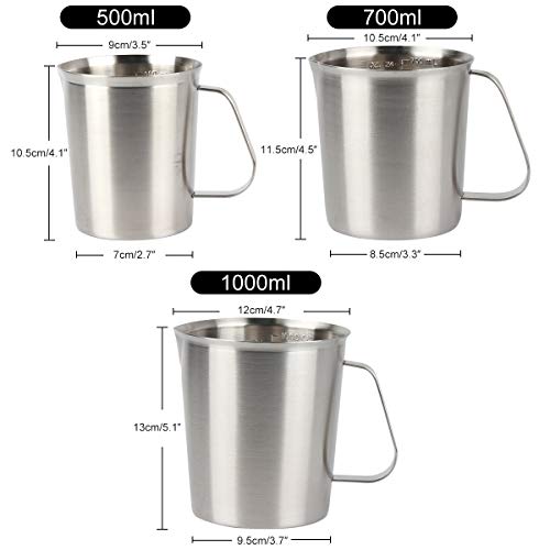 Kitchnexus Jarra de leche de acero inoxidable, 500 ml