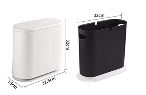 Kjzhu1 Botes de basura de plástico, engrosamiento ahorrar espacio Papelera Cafetería Restaurante Cubo de la basura con plástico interior del cubo y la tapa Escombros, recoger, dispositivo