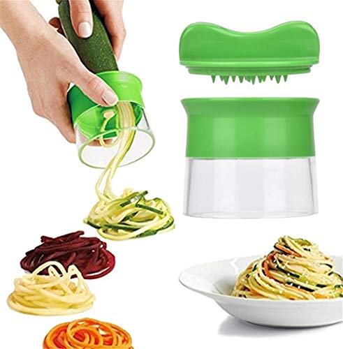 kokymaker Cortador de Verduras Cortador en Espiral para Zanahoria, Pepino, Patata, Calabaza, calabacín, Cortador de Verduras en Espiral Rallador de Verduras a Mano con 3 Cuchillas