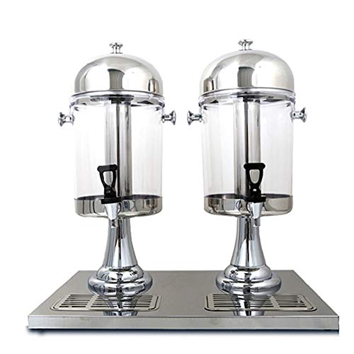 KQP Dispensador de Jugo Práctico Moda Jugo Durable 2 Dispensador de Bebidas Grifo dispensador de Hielo climatizada Maquina expendedora (Color : Silver, Size : 57x35x60cm)