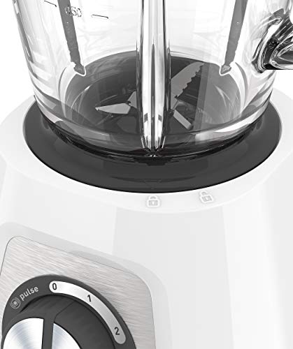 KRUPS KB4351 Blendforce+ Batidora de vaso, 800 W, 1.25 litros, Vidrio, Blanco