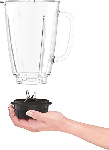 KRUPS KB4351 Blendforce+ Batidora de vaso, 800 W, 1.25 litros, Vidrio, Blanco