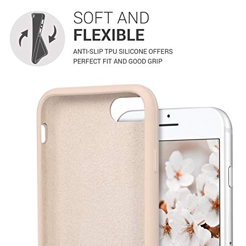 kwmobile Funda Compatible con Apple iPhone 7/8 / SE (2020) - Carcasa de TPU para móvil - Cover Trasero en Rosa Oro Mate