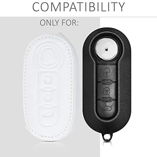 kwmobile Funda Compatible con Fiat Lancia Llave de Coche Plegable de 3 Botones - Cubierta de Cuero sintético - Case para Mando y Control de Auto Bandera Italiana