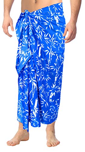 LA LEELA Pareo para Cubrir Piel Hombres Traje de baño de bambú Playa de natación Pareo Traje de baño Azul